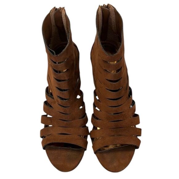 Carlos Santana Polly size 9.5 fabric zip back heeled sandals GUC No box - Picture 1 of 16